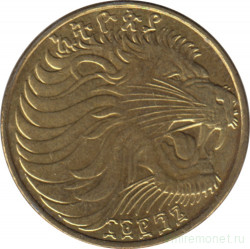 Монета. Эфиопия. 5 сантимов 2004 год.