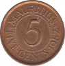 Монета. Маврикий. 5 центов 1987 год. ав.
