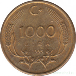 Монета. Турция. 1000 лир 1995 год.