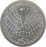 Монета. ФРГ. 5 марок 1973 год. 500 лет со дня рождения Николая Коперника. рев.