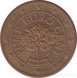 Монета. Австрия. 5 центов 2011 год.