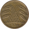 Монета. Германия. Веймарская республика. 5 рейхспфеннигов 1936 год. Монетный двор - Карлсруэ (G). ав.
