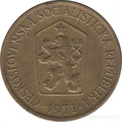 Монета. Чехословакия. 1 крона 1971 год.