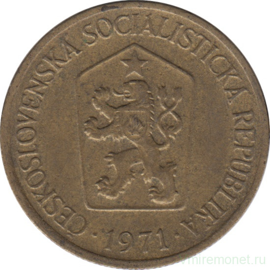 Монета. Чехословакия. 1 крона 1971 год.