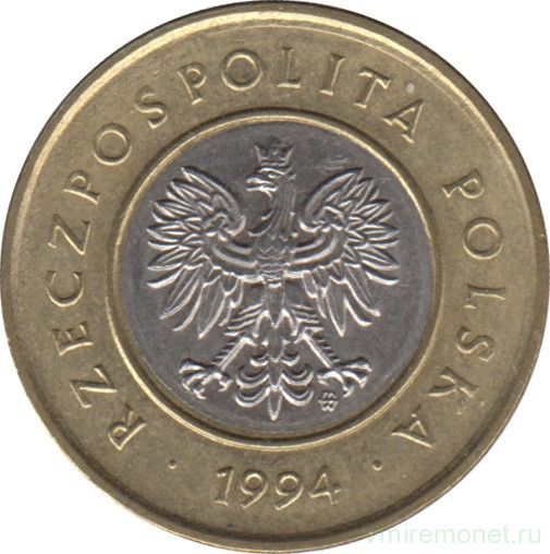 Монета. Польша. 2 злотых 1994 год.