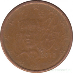 Монета. Франция. 1 цент 2012 год.