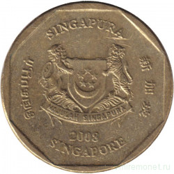 Монета. Сингапур. 1 доллар 2008 год.
