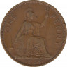 Монета. Великобритания. 1 пенни 1939 год. ав
