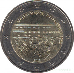 Монета. Мальта. 2 евро 2012 год. Совет большинства 1887 года.
