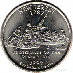 Монета. США. 25 центов 1999 год. Штат № 3 Нью-Джерси. Монетный двор D.