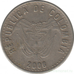 Монета. Колумбия. 50 песо 2006 год.