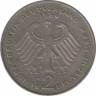 Монета. ФРГ. 2 марки 1989 год. Людвиг Эрхард. Монетный двор - Карлсруэ (G). рев.