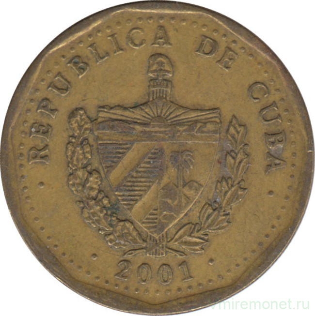 Монета. Куба. 1 песо 2001 год.
