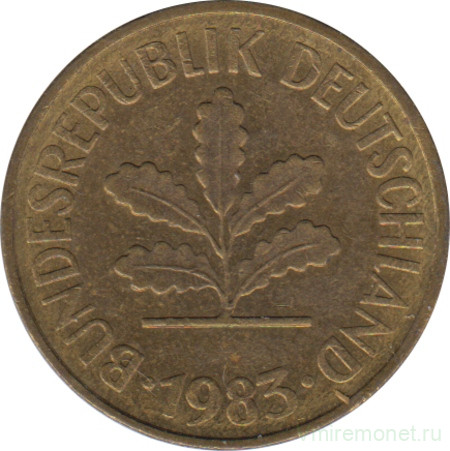 Монета. ФРГ. 5 пфеннигов 1983 год. Монетный двор - Мюнхен (D).