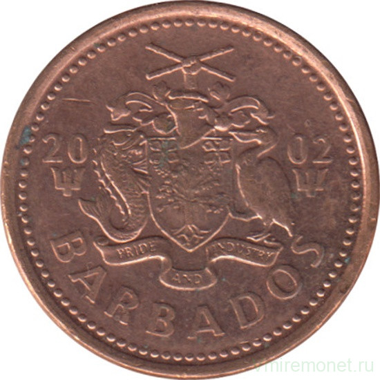 Монета. Барбадос. 1 цент 2002 год.