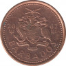 Монета. Барбадос. 1 цент 2002 год. ав.