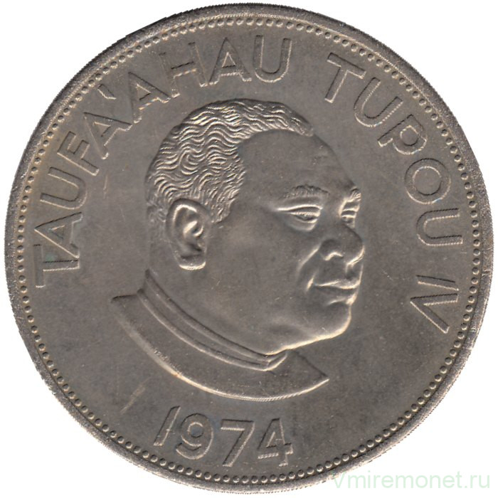 Монета. Тонга. 2 паанга 1974 год.