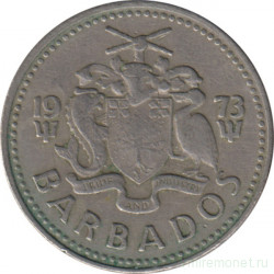 Монета. Барбадос. 25 центов 1973 год.