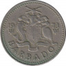 Монета. Барбадос. 25 центов 1973 год. ав.