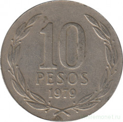Монета. Чили. 10 песо 1979 год.