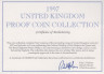 Монета. Великобритания. Годовой набор 1997 год. Пруф. В буклете. сертификат.