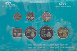 Монета. Аруба. Набор разменных монет в буклете. 2016 год.