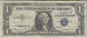 Банкнота. США. 1 доллар 1957 год. Синяя печать. B. Знак * - серия замещения.Тип 419b. ав.