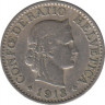  Монета. Швейцария. 10 раппенов 1913 год. ав.