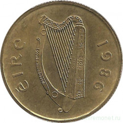 Монета. Ирландия. 20 пенсов 1986 год.