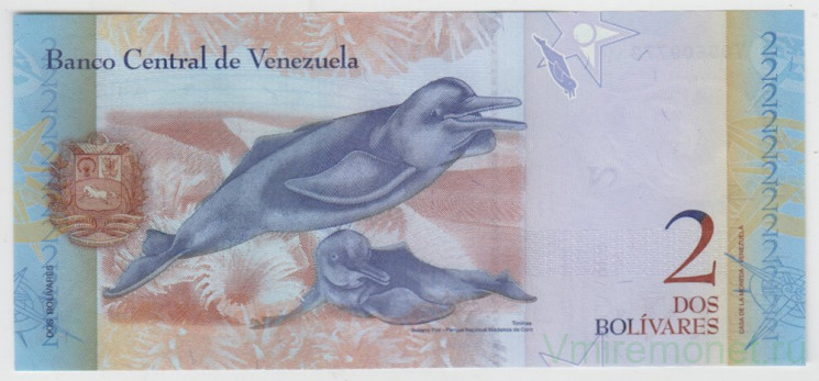 Банкнота. Венесуэла. 2 боливара 2014 год.