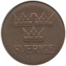 Реверс. Монета. Швеция. 5 эре 1972 год.