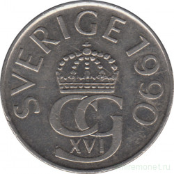Монета. Швеция. 5 крон 1990 год.