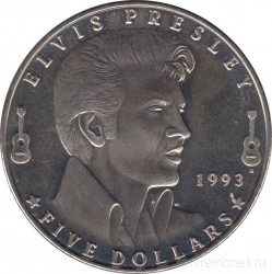 Монета. Маршалловы острова. 5 долларов 1993 год. Элвис Пресли.