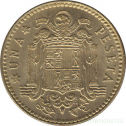 Монета. Испания. 1 песета 1980 (1975) год.