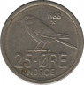 Монета. Норвегия. 25 эре 1968 год. ав.