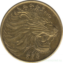 Монета. Эфиопия. 5 сантимов 2012 год.
