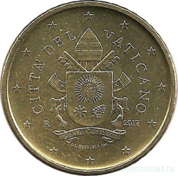 Монета. Ватикан. 50 центов 2017 год.