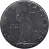  Монета. Ватикан. 100 лир 1964 год. ав.