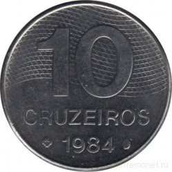 Монета. Бразилия. 10 крузейро 1984 год.