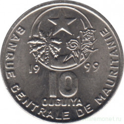 Монета. Мавритания. 10 угий 1999 год.