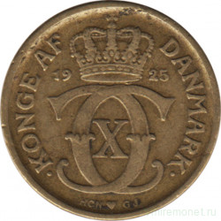 Монета. Дания. 1/2 кроны 1925 год.