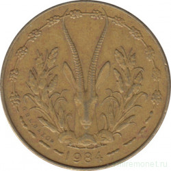 Монета. Западноафриканский экономический и валютный союз (ВСЕАО). 5 франков 1984 год.