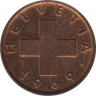 Монета. Швейцария. 1 раппен 1969 год. ав.
