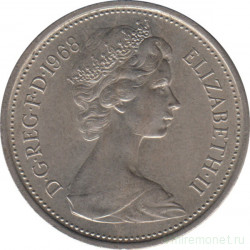 Монета. Великобритания. 5 новых пенсов 1968 год.