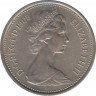Монета. Великобритания. 5 новых пенсов 1968 год. ав.