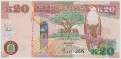 Банкнота. Замбия. 20 квач 2012 год.
