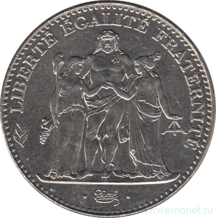 Монета. Франция. 5 франков 1996 год. 200 лет десятичному франку.