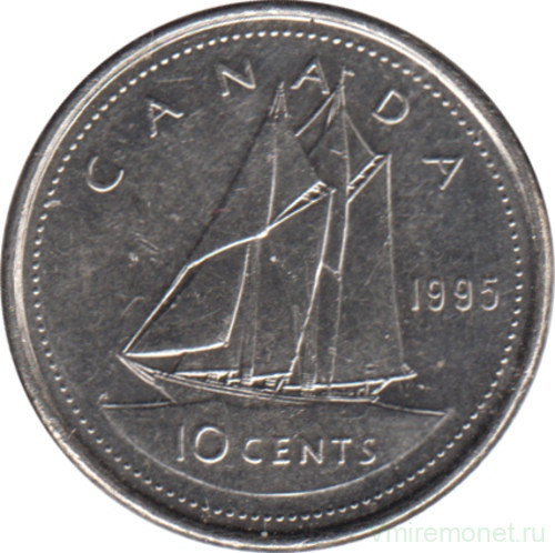 Монета. Канада. 10 центов 1995 год.