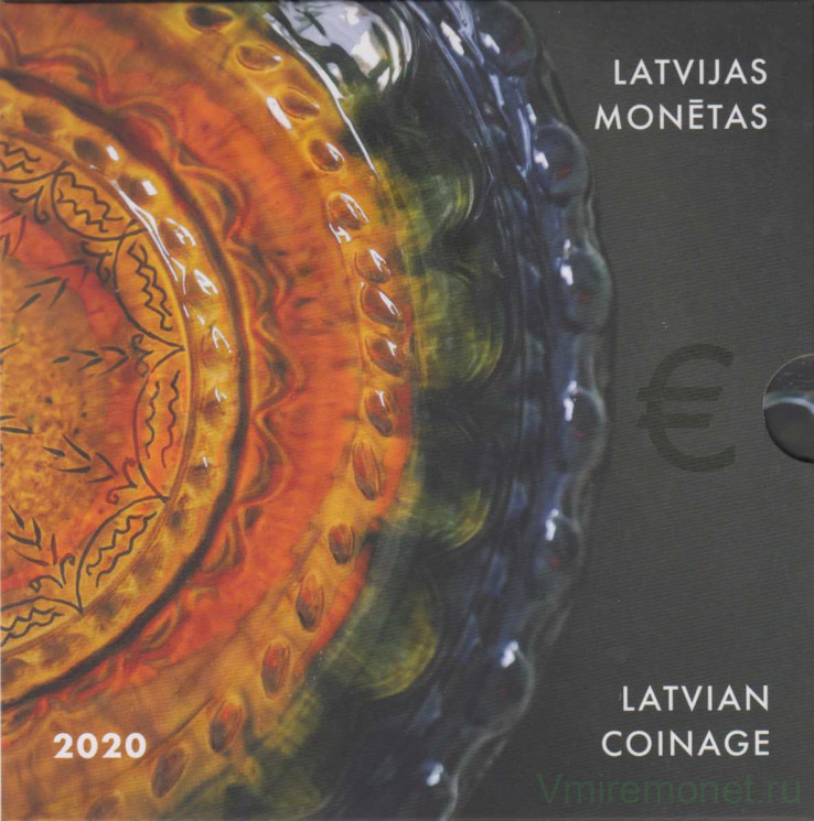 Монеты. Латвия. Набор евро в буклете 2020 год.