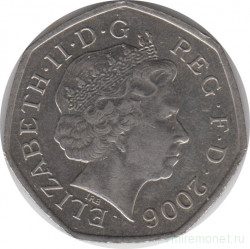 Монета. Великобритания. 50 пенсов 2006 год.